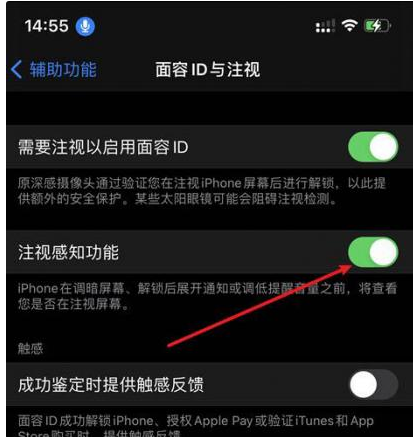 船山苹果14维修网点分享iPhone14注视感知功能有什么用 